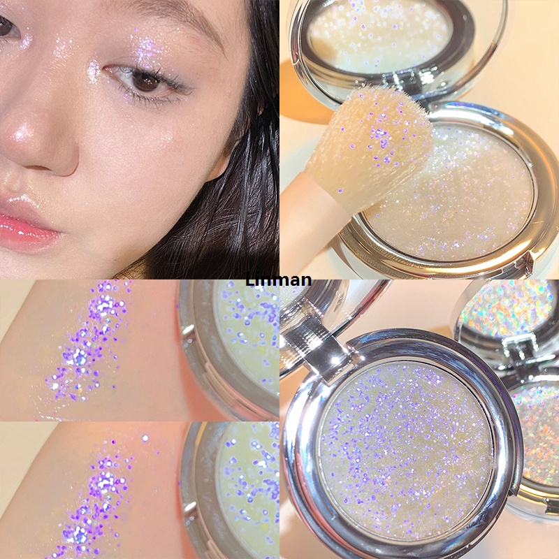 Linman Yuanyan Monochrome Highlighter Palette Polarized Glitter Eye Shadow High Quality Powder Makeup Face Body Shimmer Shine High Light Iluminador Cosmetic