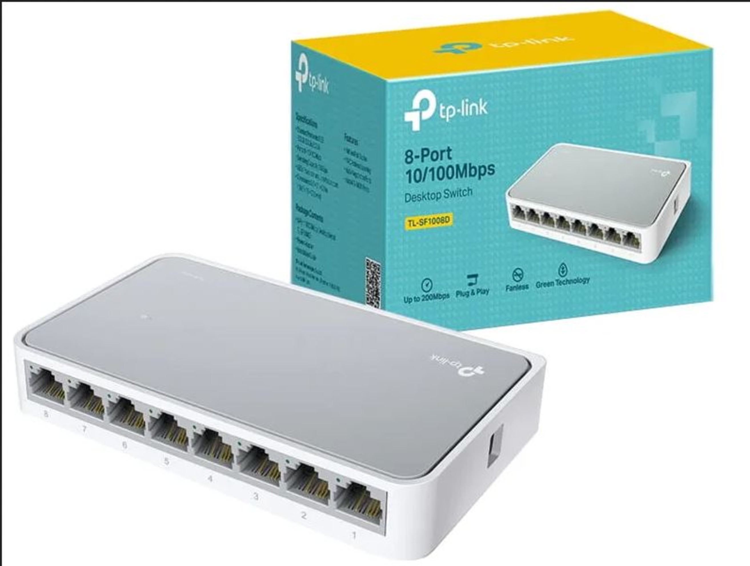 TP-LINK 8 PORT SWITCH 10/100MBPS MODEL NO:TL-SF1008D
