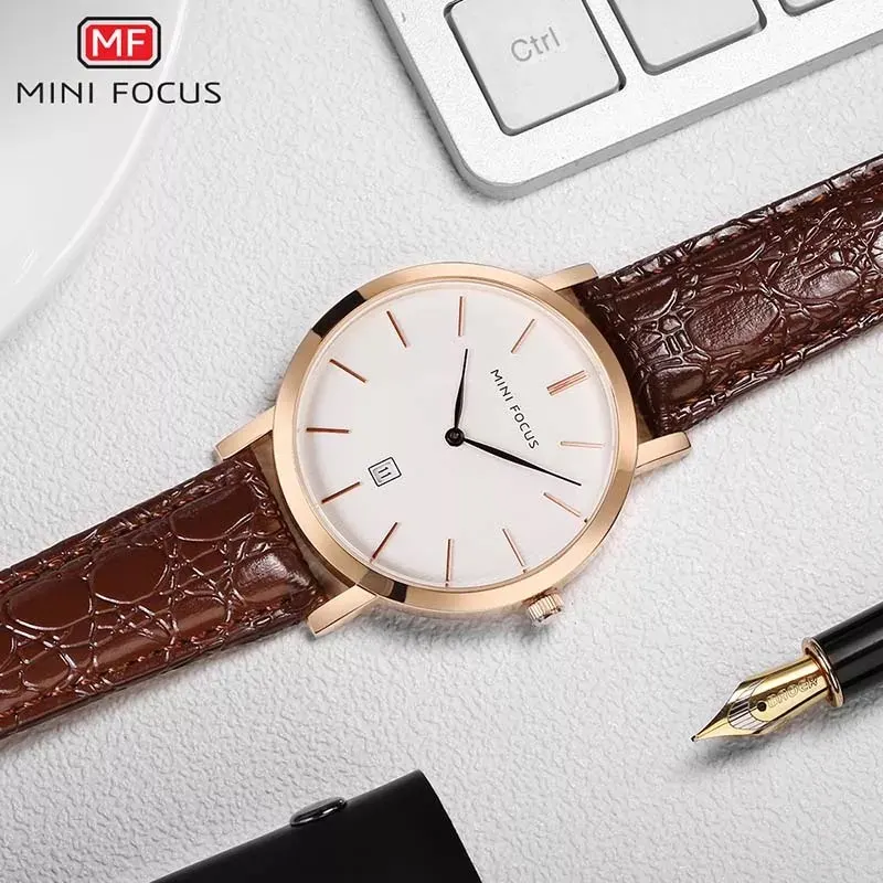 Mini Focus Casual Business Quartz calendar sport Luxury leather Roman watch For Men