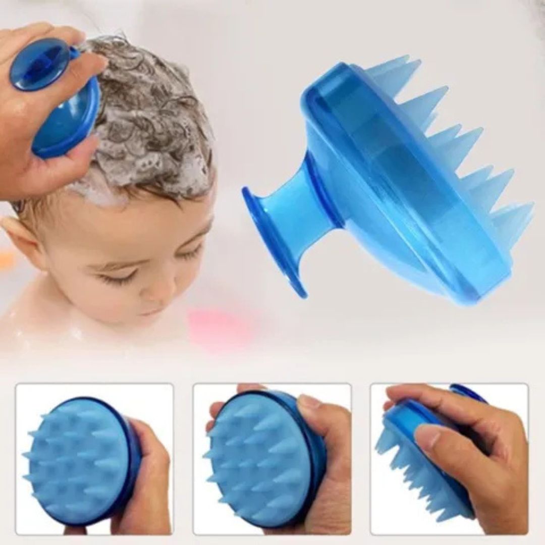 Silicone Shampoo Brush for Baby Infant Bathing Soft Silicone Shower Brush Head Hair Washing Massage Brushes Wipe Comb