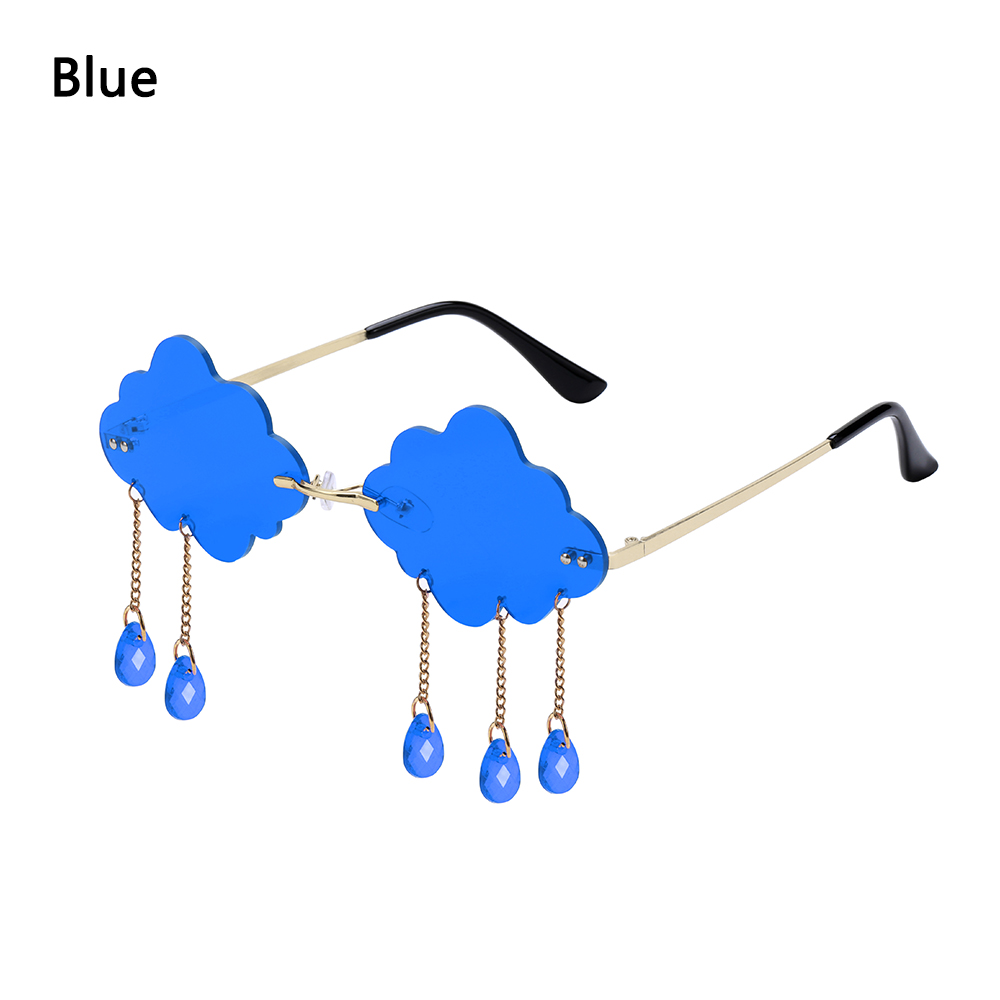 HOT Life Leisure Funny Cloud Women Sunglasses 2024 New Trendy Rimless Tassel Shades Ins Brand Design Sun Glasses Steampunk Y2K Eyewear UV400