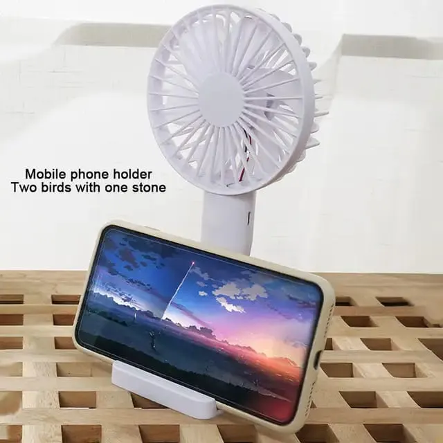 Rechargable Handy Fan With Mobile Stand