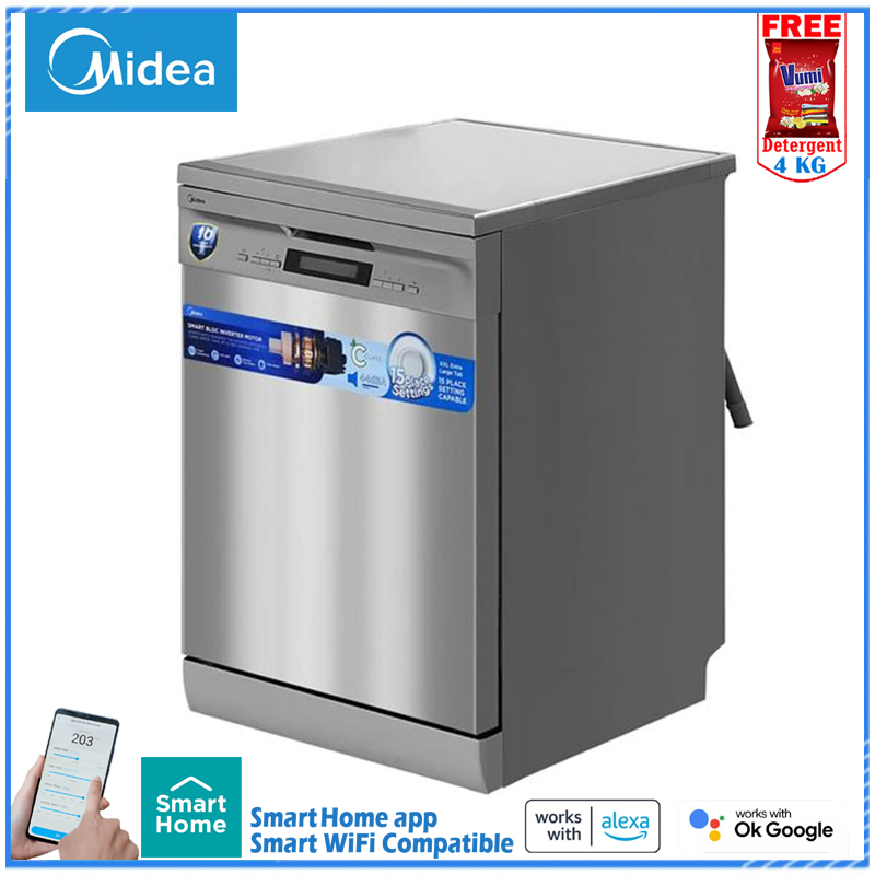 Midea 13 Place Deluxe Stainless Steel Dishwasher (WQP12-5201F) - WiFi Enabled