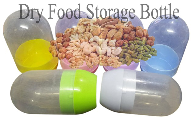 Cute 1 Piece Dry Food Storage Bottle (Best For Travellers And Schools Kids)