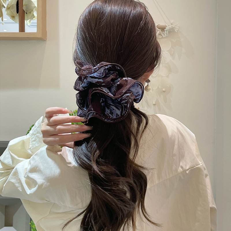 French cashew nut headdress, ink jacquard cloth circle, smudge hair ring, four-layer small man, waist intestine ring, lock edge hair ornament factory spot