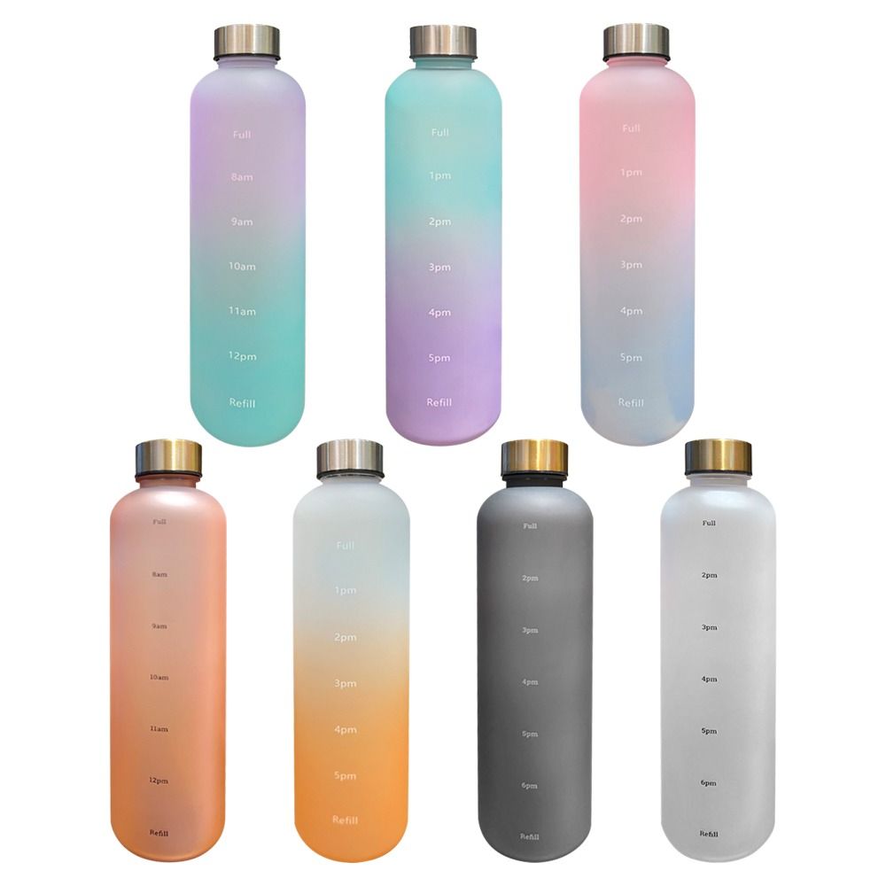 Gradient Large Capacity Outdoor Gym Drinking Frosted 1000ml Handy Cup Water Bottle Water Cup Space Cup