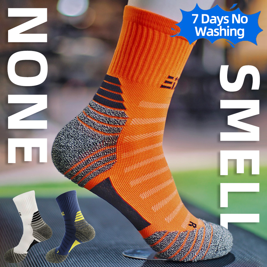 Sandmdm Nano Copper Deodorant Antibacterial Sports Socks for Men Compression MTB Cycling Bicycle Running Basketball Climbing Sock Summer
