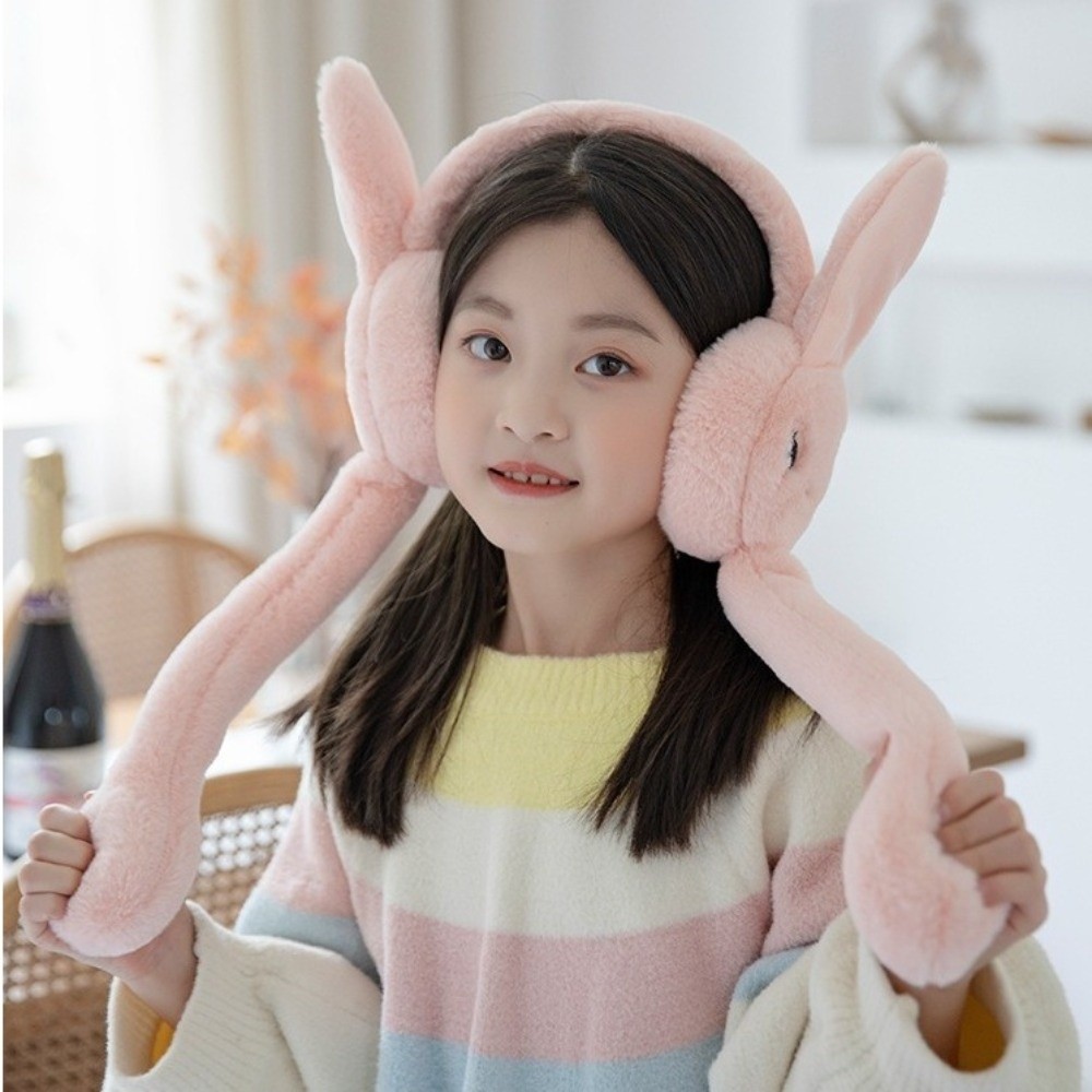 Cute Moving Jumping Ears WinterWarm Plush Ear Muffs Heart Rabbit Airbag Plush Ear Muffs Student Ear Warmers Winter Season
