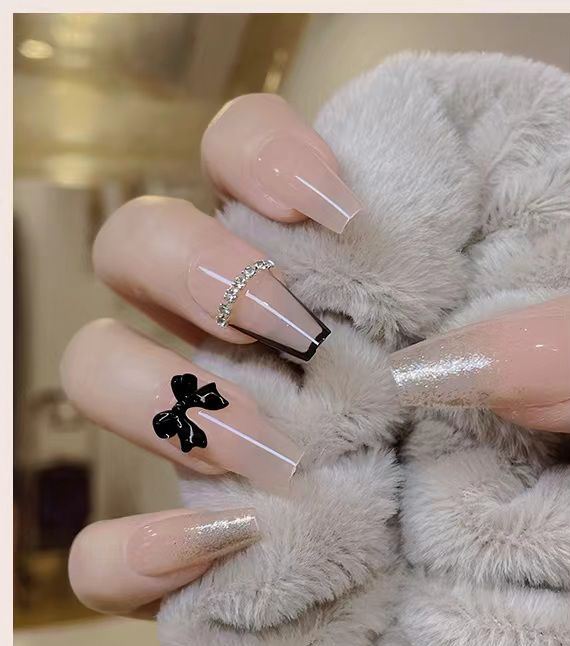 Exquisite Series Fake Nail Nude Color 24 Pieces - 3D Fast Quick Press On Nail For Casual Wear Everyday