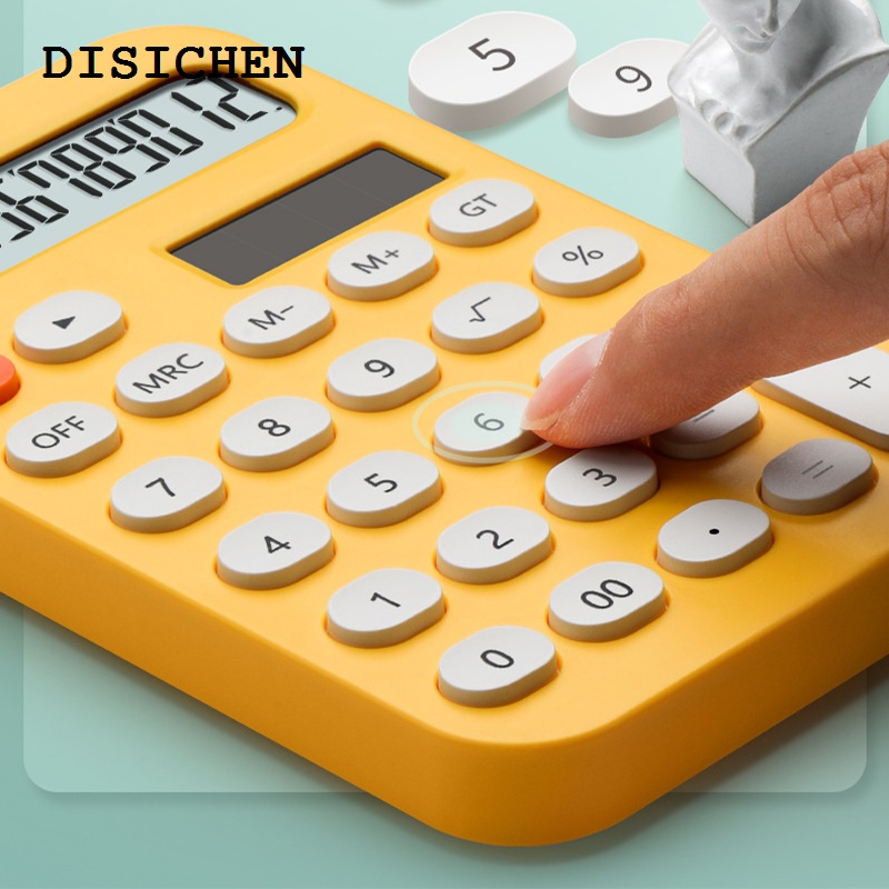 DISICHEN 2025 Cute Creative Small Portable Candy Color 12 Digits Electronic Calculator For Home Office School Financial Accounting Tools