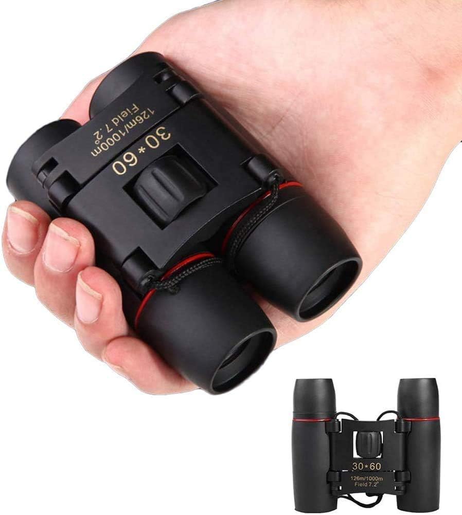 30x60 Binoculars, 126m/1000m Field 7.2,MINI BINOCOLO Zoom, Black