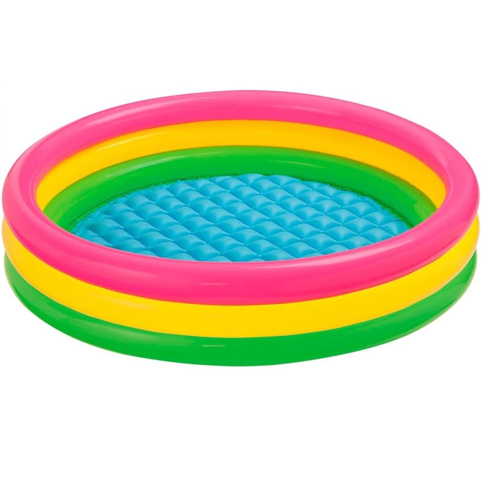 Intex Sunset Glow Pool 114x25 cm | Inflatable Baby Pool | Portable & Durable Toddler Bath Tub | Summer Water Fun