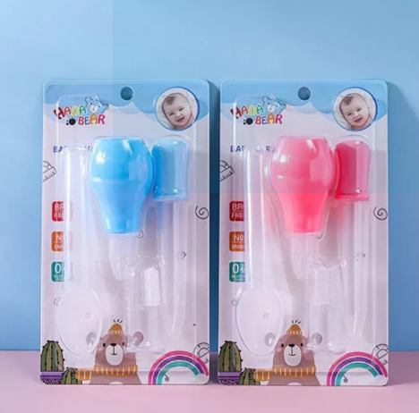 4 Pcs Kit Baby Health Care Set (Nose Cleaner, Dropper, Finger Brush, Medi Spoon)