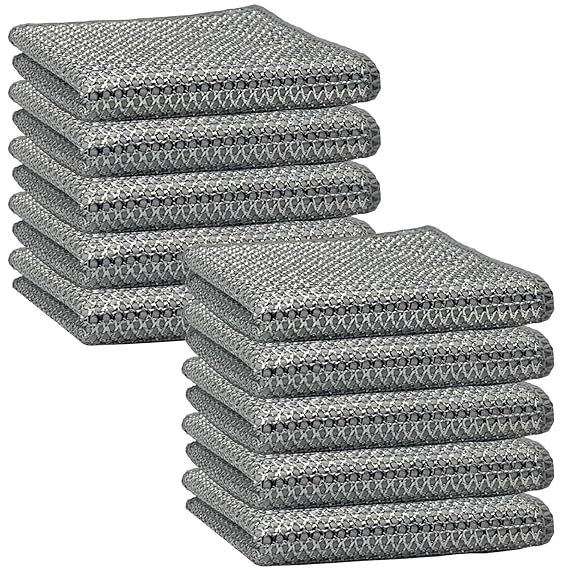 Non Scratch Wire Dishcloth,Double-Layer Wire Dishwashing Rags for Wet and Dry,Wire Miracle Cleaning Towels and Dish Cloths Multipurpose for Washing Dishes,Cookware, Sinks,Stove Tops,Pack of 5 pcs