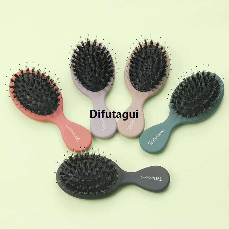 Difutagui Comb Mini Handle 5 Hair Brush Bristle 1PCBrainbow [Hot] New style Color Anti-static Anti-Slip Comb Scalp Massager Cute