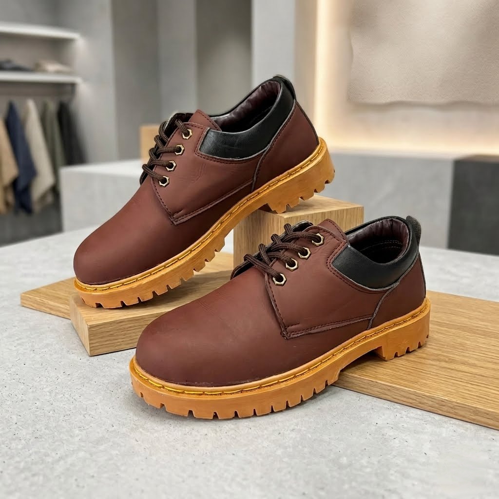 Nikxon Premuim Quality Men’s Matte Brown Pure Leather Boot - Heavy-Duty Steel Toe, Waterproof & All-Terrain Timberland Boot (Timberland Half Tan)