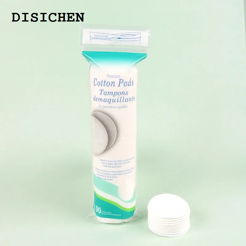 DISICHEN Portable 100Pcs/Pack Disposable Cosmetic Cotton Pads Round 3 Layers Soft Daily Supplies Facial Cotton Nail Remover Makeup Remover Cotton