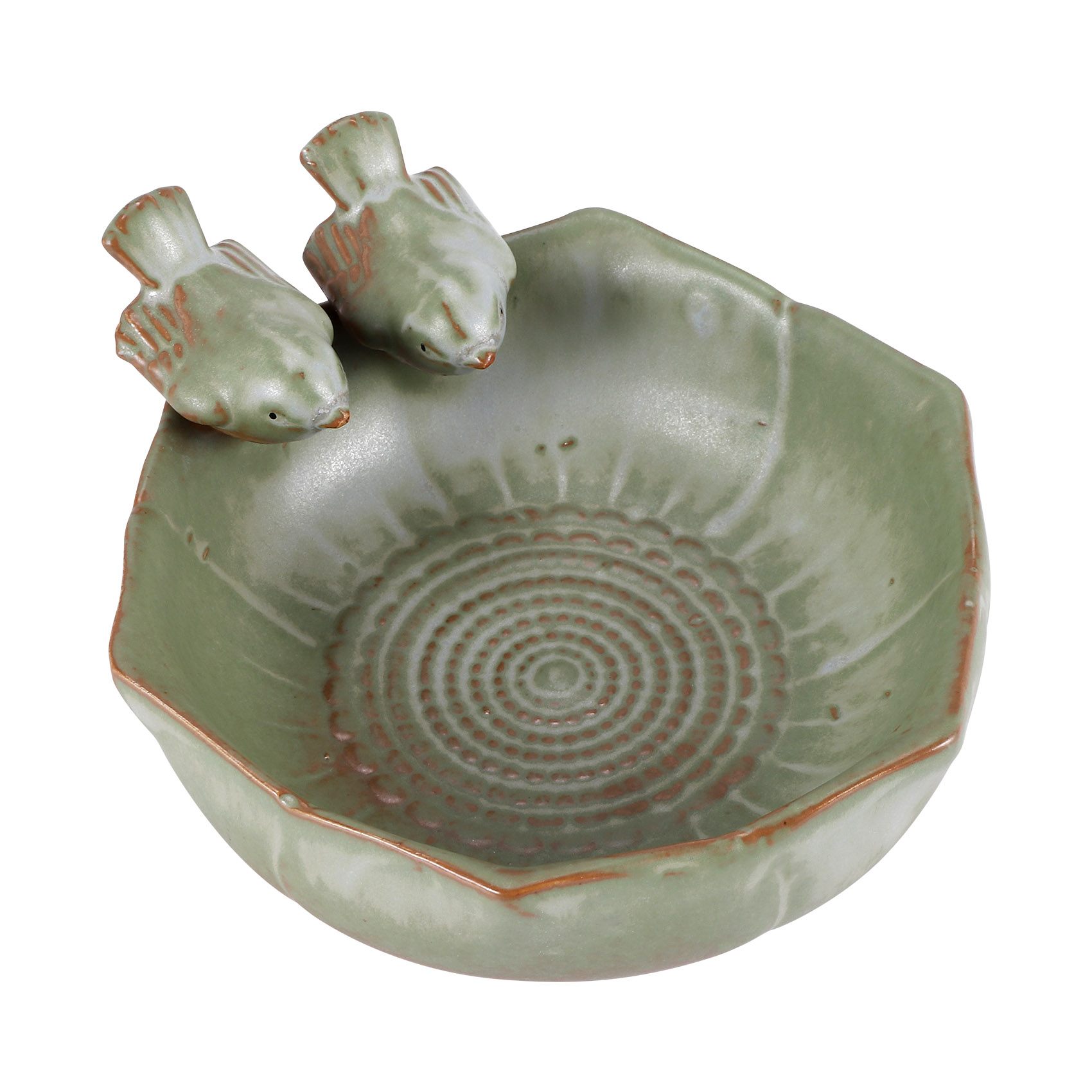 (GGBR) Ceramic Birth Baths Garden Decor Birth Feeder Ceramic Aquarium Retro Bird Feeder