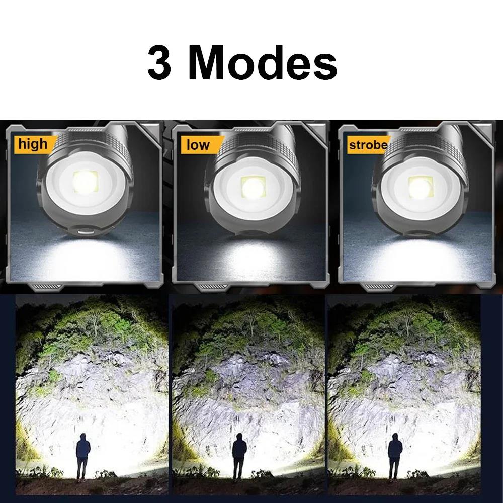 Fifty percent discount Portable Spotlight Long Range ST-35 30W Lightweight LED Flashlight Type-C Rechargeable Telescopic Zoom LED Tactical Torch