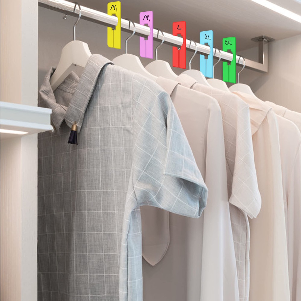 32 PCS Portable 5 x 2 inch Clothing Hanger Dividers Rectangular with Marker Pen Closet Rack Dividers Writable Reusable Clothes Divider Sorting Clothes Size