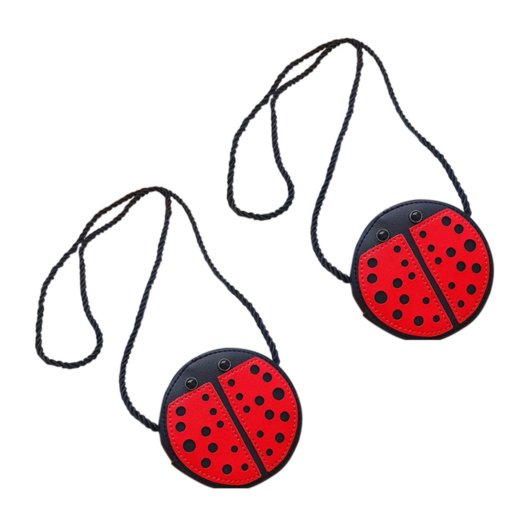FORIDE 2X Ladybug Cute Children's Shoulder Bag Personality Wild Purse Mini Accessories Bag