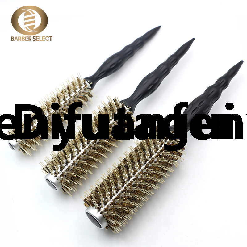 Difutagui 3 Size Professional Hairdresser Ceramic Coated Drum Comb Rubber Profesional Portable Paint Non-slip Nylon Comb Tooth Piglet Round Brush