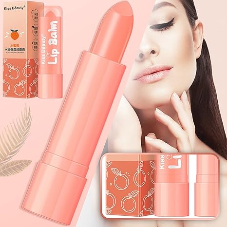 1 Piece Peach Hydrating Lip Balm - Long lasting Hydration lip treatment - affordable lipbalm by Lianbeida