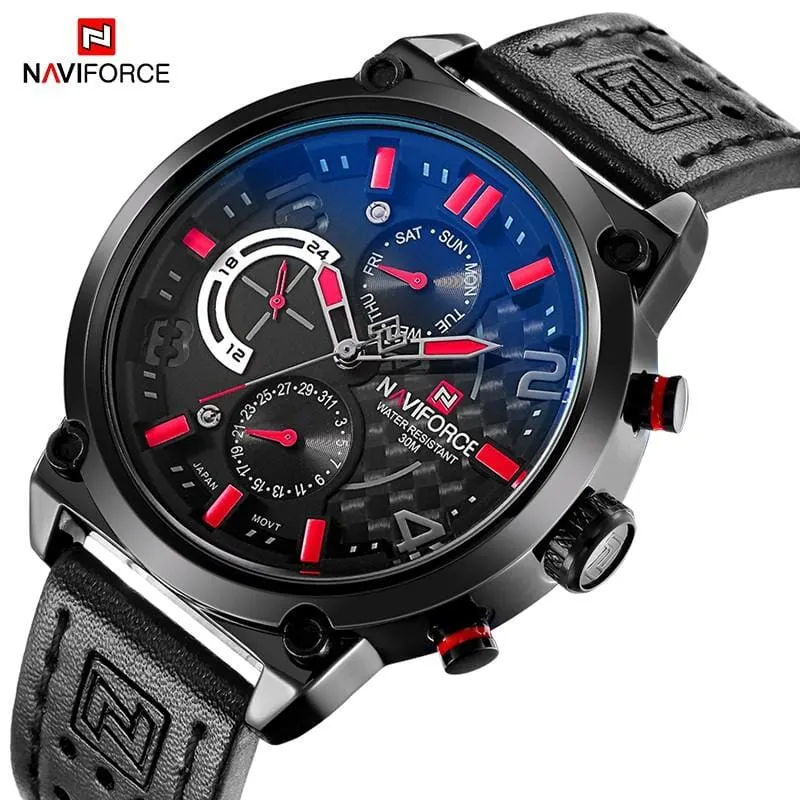 NAVIFORCE Nf9068 Chronograph Date/Day Stainless Steel Mesh Strap Quartz Sport Watch Relogio Masculino For Men