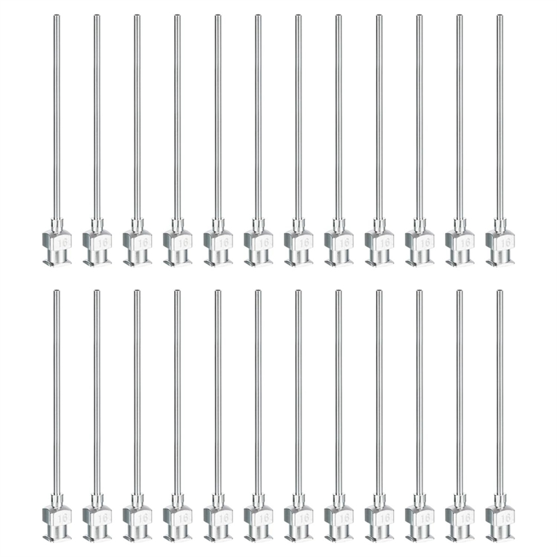 NAMUNY Blunt Tip Dispensing Needle, 24 Pcs 2 Inch Stainless Steel Liquid Dispenser Needles with Lure Lock 8g