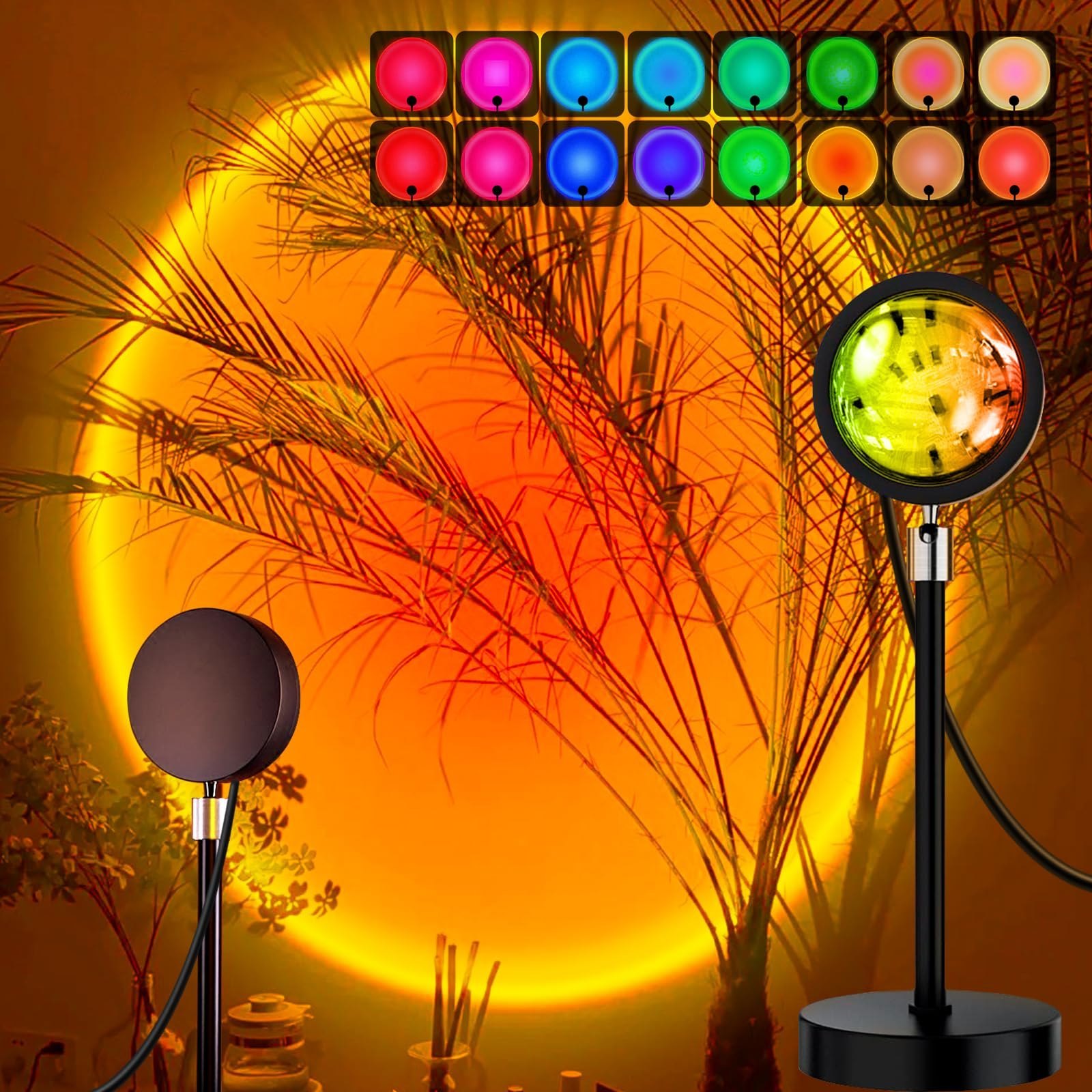 Rgb Sunset Projection Lamp With Remote Control