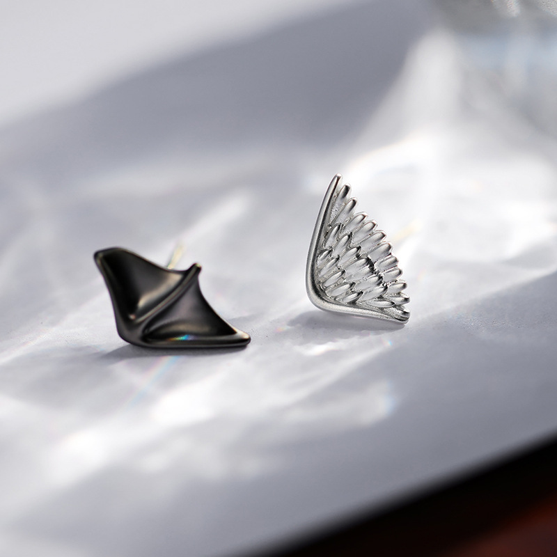 【New arrivals】Angel and Nosy Special Design Silver Plated Earrings Couple's Earrings Men's Unique Earrings for Summer