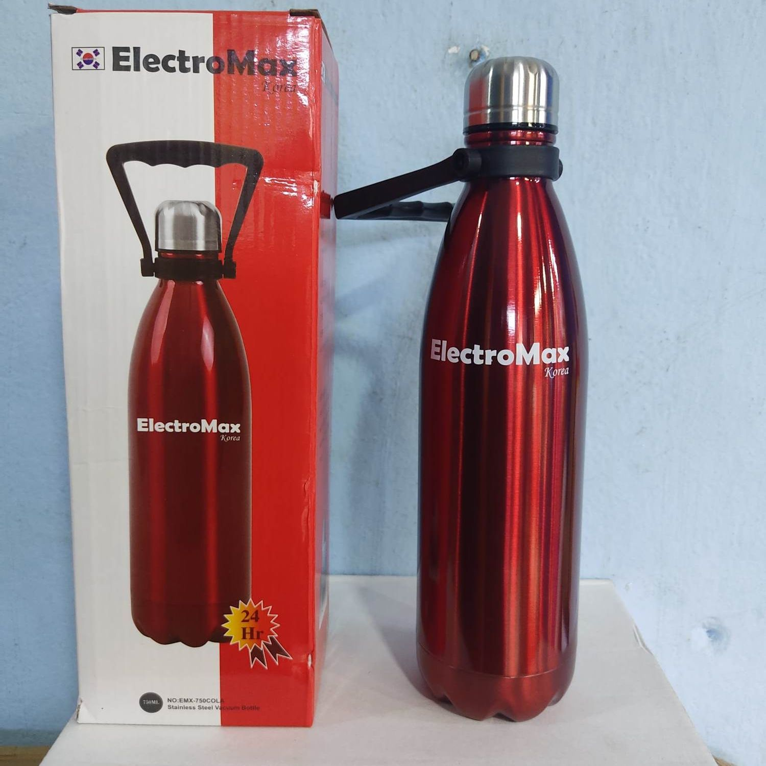 Electromax 1Ltr Double-Wall Insulated Vacuum Flask Stainless Steel For Sport Bottle