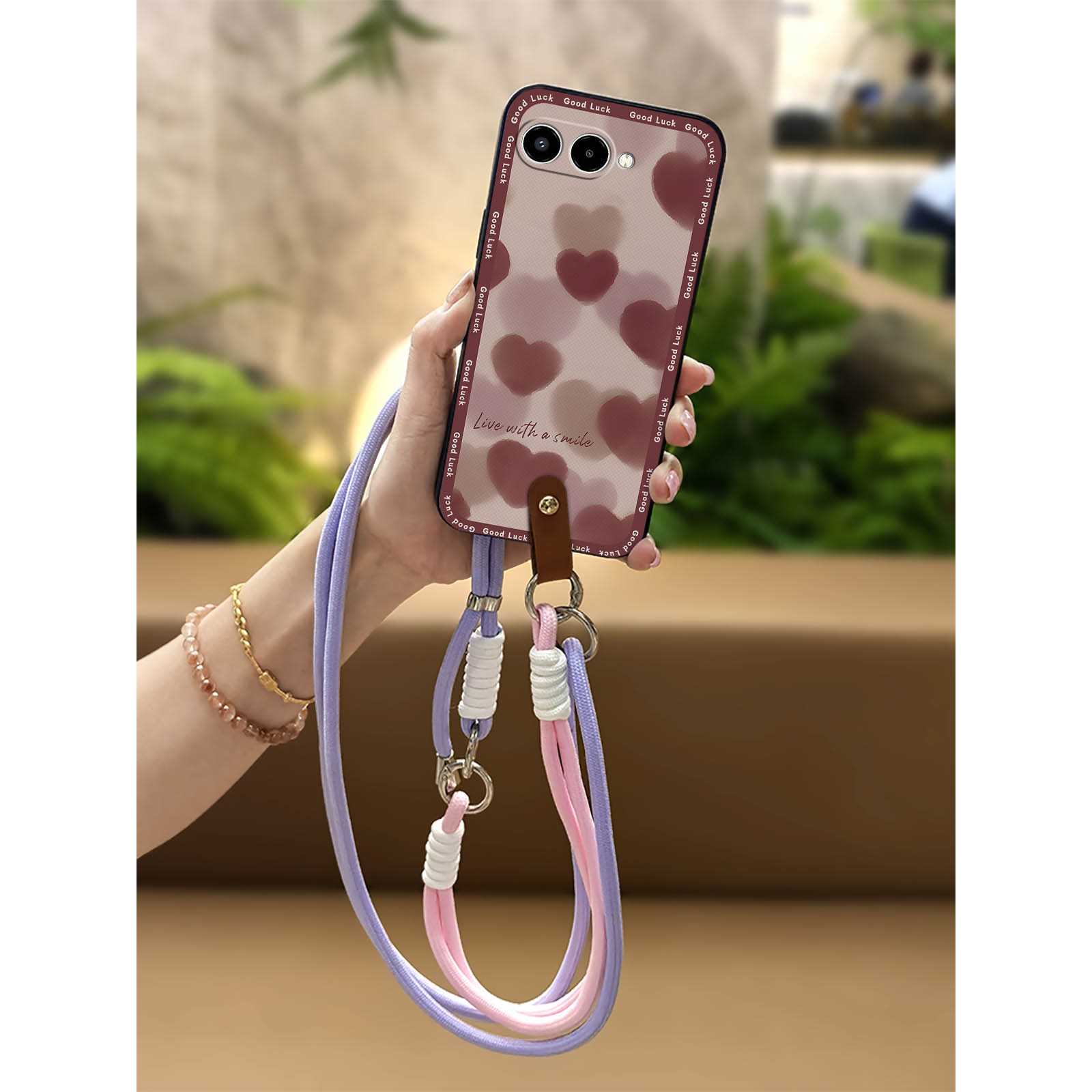 Silicone Full wrap Phone Case For TCL T-Mobile Revvl8/T Phone3 Necklace Lanyard Waterproof Soft case Graffiti protective