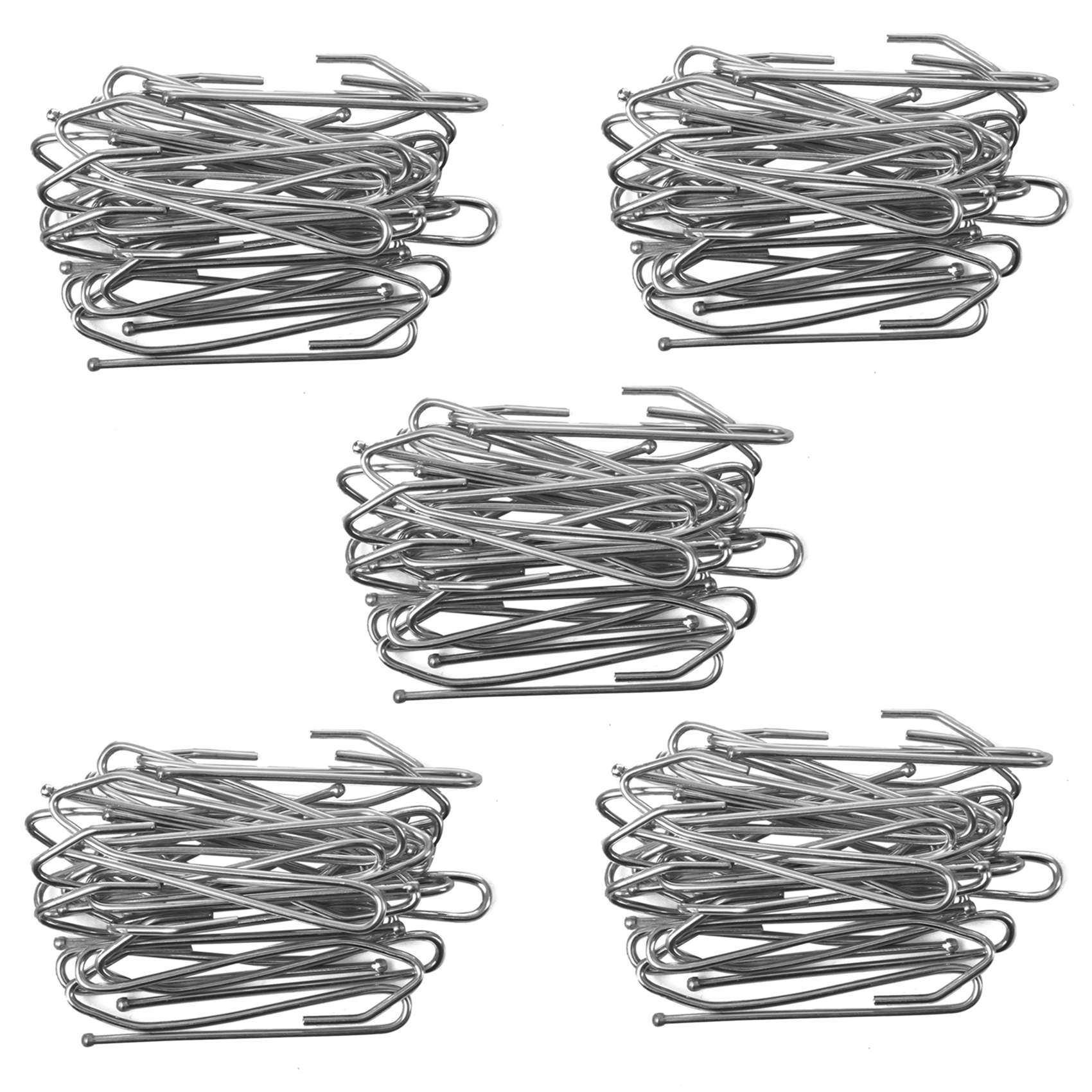ARELENE Single Pinch Window Treatment Metal Pleat Drapes Curtain Hooks - Silver Tone (100-Piece)