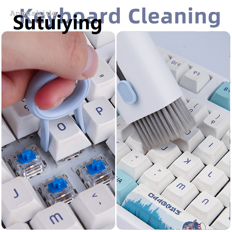 Sutuiying Hot Selling Anrushide 7-in-1 Computer Keyboard Cleaner Brush Kit Bluetooth Earphone Cleaning New Pen For Airpods 3 Pro Headset Cleaning Tool Keycap Puller