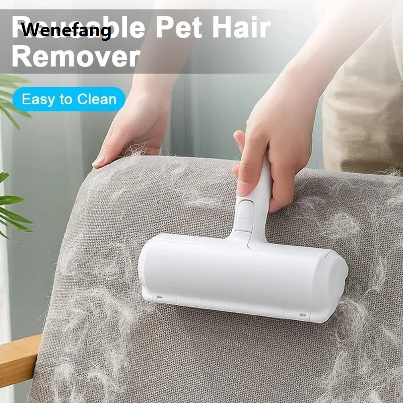 Wenefang transparent bag Clothes Coat Sticky Lint Roller Dog Pet Hair Remover Mini Portable Cleaning Device Dropship