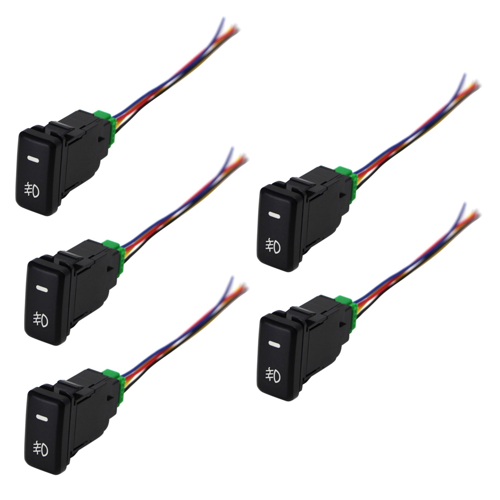 fasdaga 5X Auto Retrofit Switch Waterproof Toggle Switch Fog Lamp Switch with 4 Line for White Light