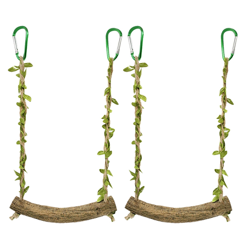 OUMERY Bird Cage Landscaping Parrot Swing Toy Bird Climbing Interactive Ladder Anti-Bite Claw Grinding Solid Wood Chewing Ring