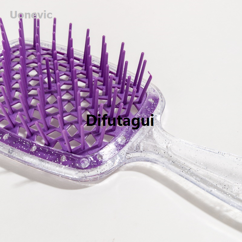 Difutagui Or hairdryer comb suitable for wet hair, electric scalp massage comb, Bargain Original price hairstyle comb, anti-static shiny hollow hair care 1pcs transparent