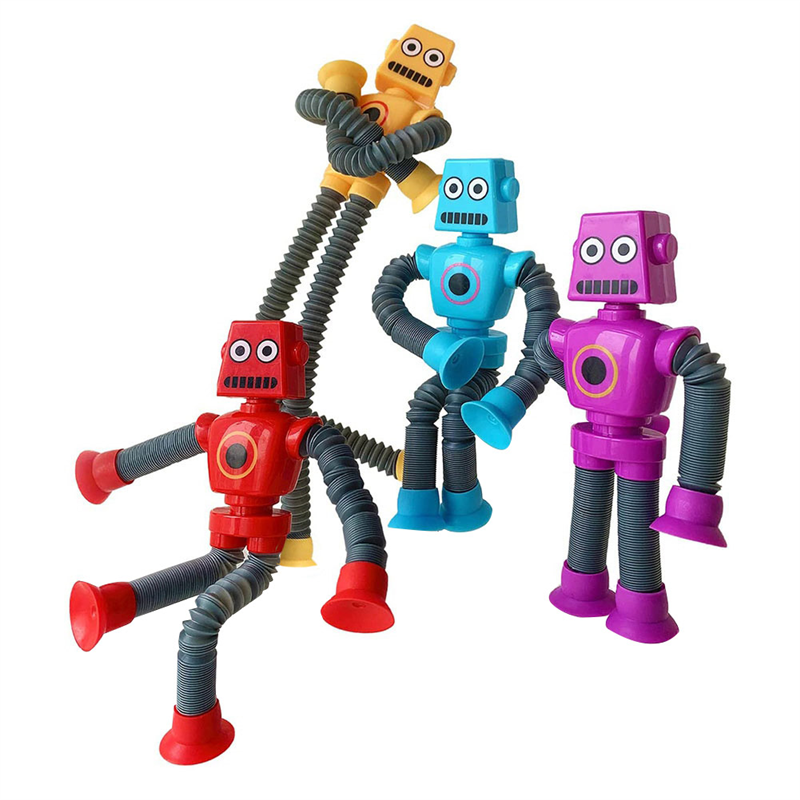 4PCS Cartoon Puzzle Suction Cup Parent-Child Interactive Decompression Toy with Light