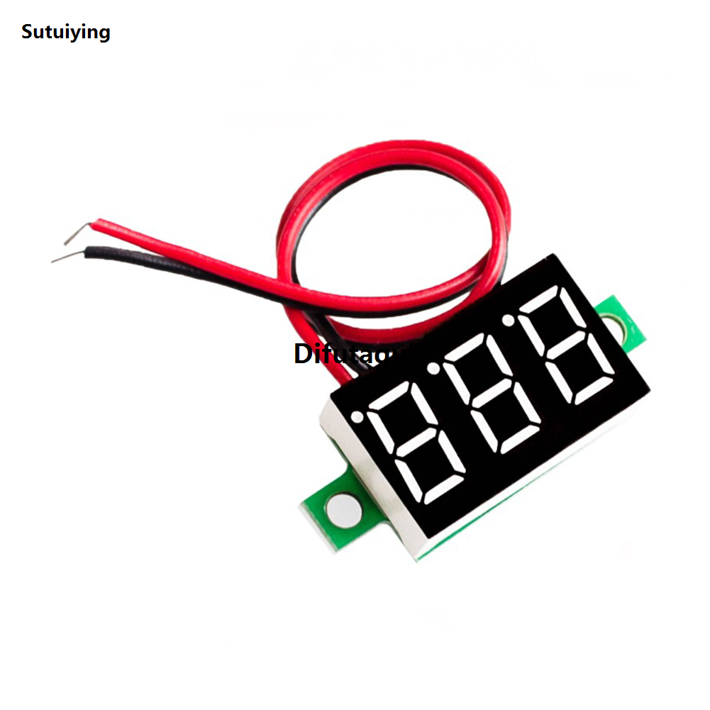 Difutagui 1-10Pcs 0.36 Inch 2 wires DC 4.5V-30V Mini Digital Voltmeter Affordable Luxury Voltage Tester Meter Red/Blue/Green LED Screen Meter