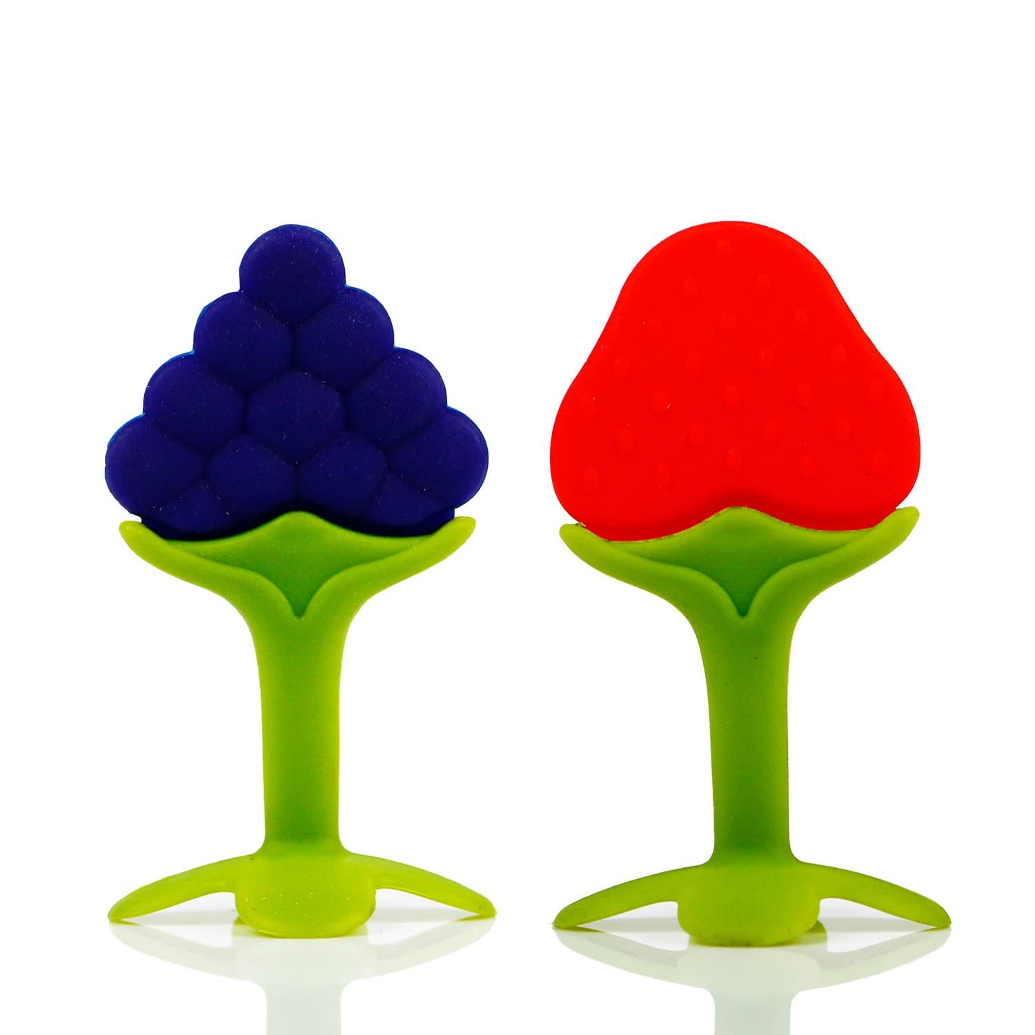 2 Pcs Baby Silicone Fruit Teether | 100% Food Grade, Non-Toxic & Latex-Free | Suitable for Kids Above 3 Months