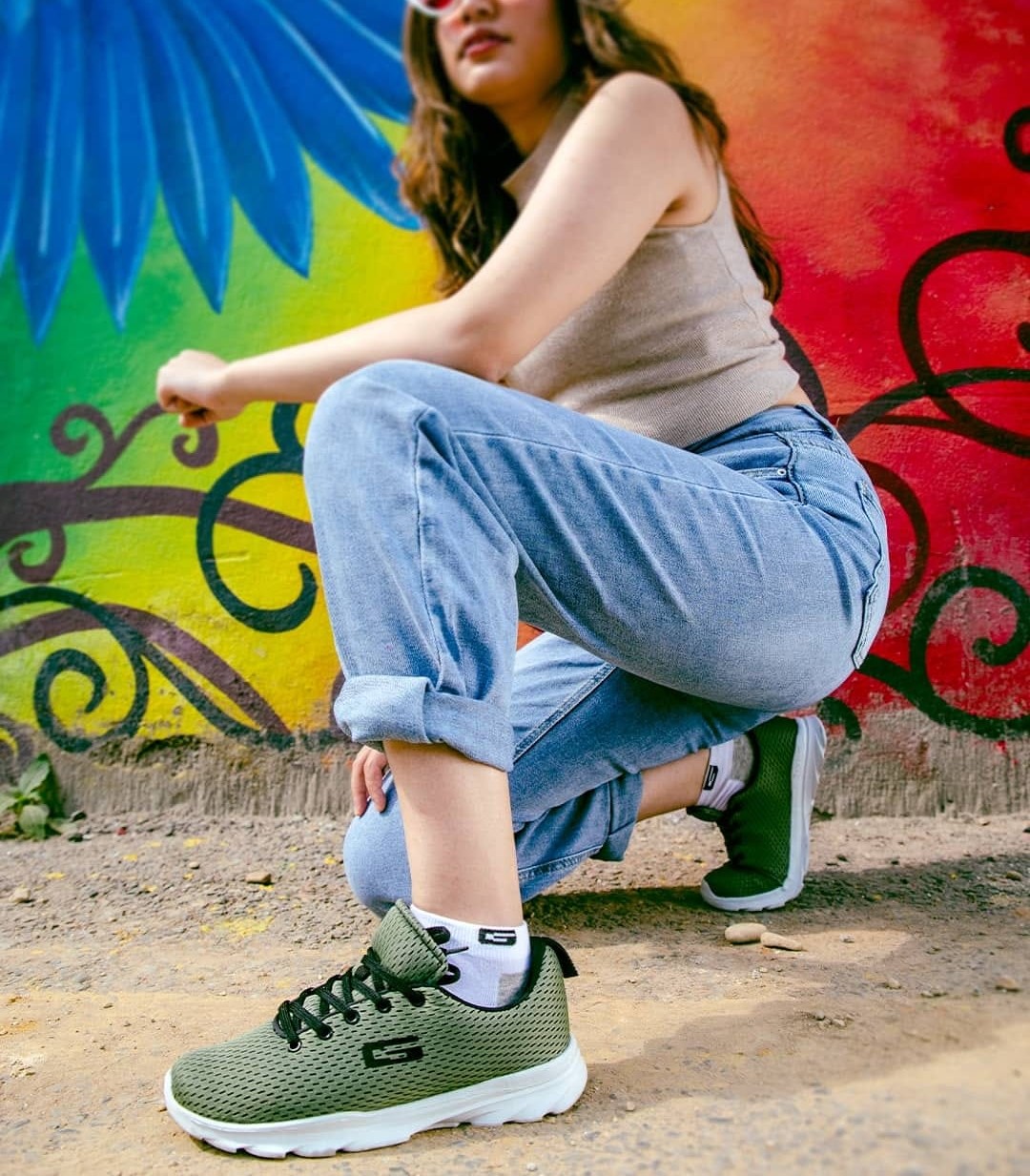 Goldstar shoes for Girl G10 601 Olive Casual Shoes