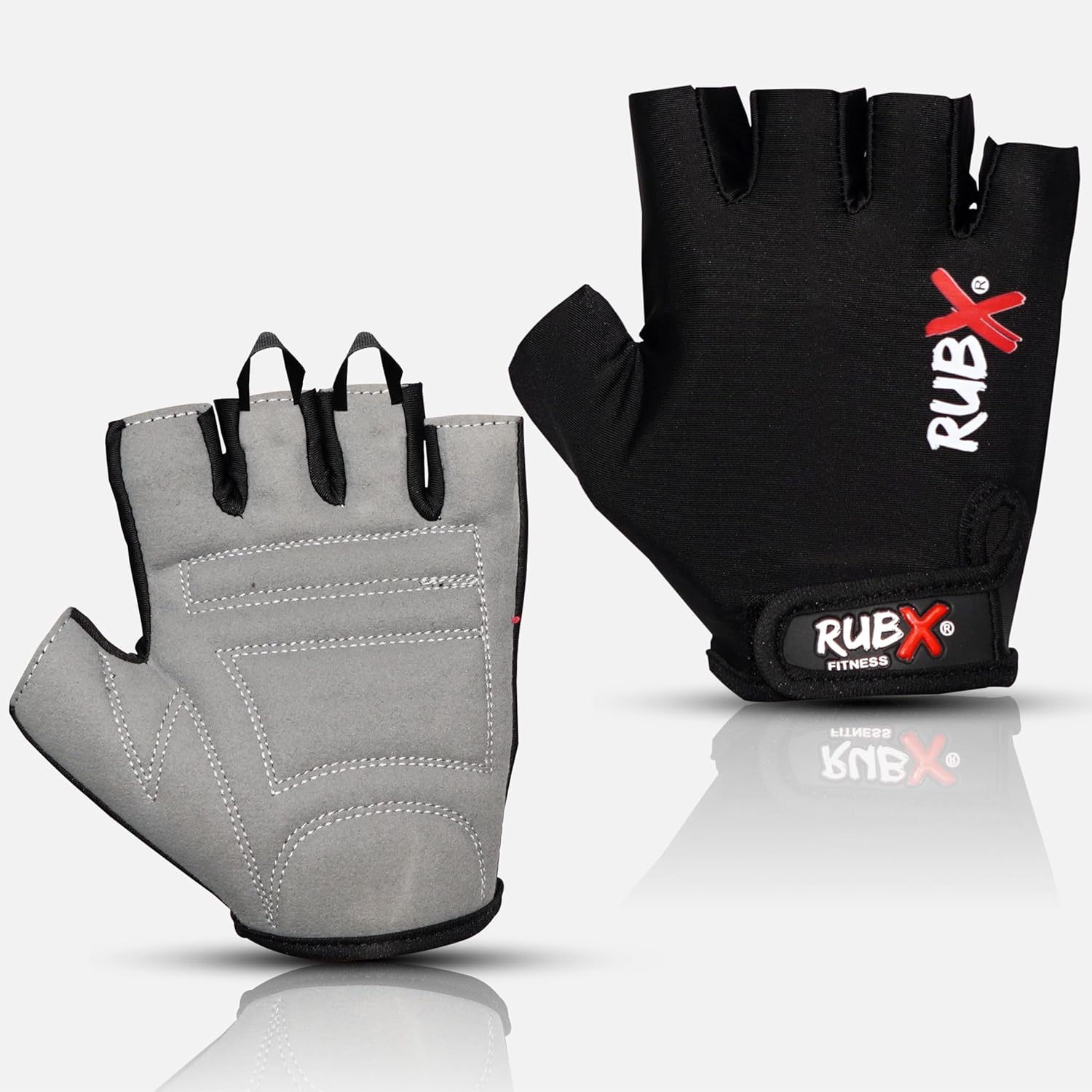 RUBX Gym Gloves for Men & Women - Half Finger Workout Gloves for Weightlifting, Training, Fitness,Biking,Hand Protection & Grip Strength - Gym Accessories