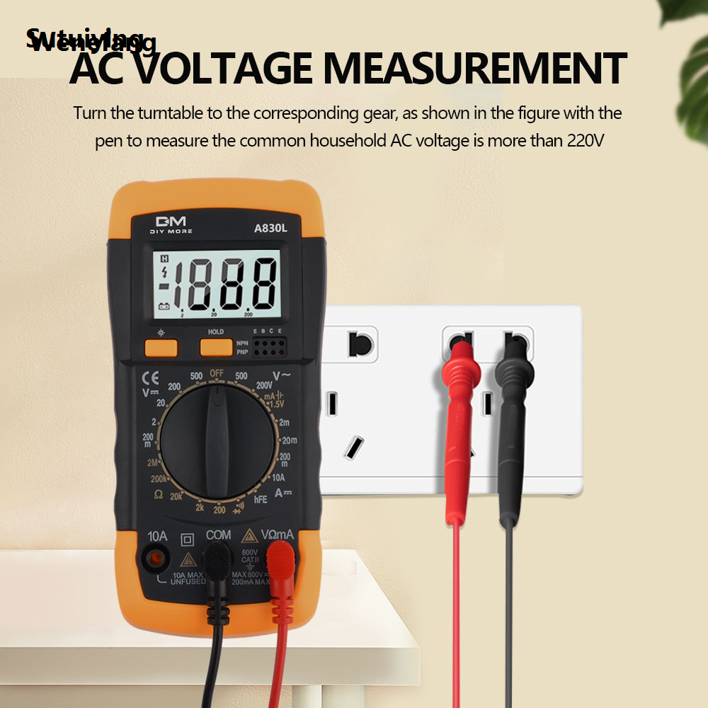 Wenefang Sutuiying A830L LCD Digital Multimeter AC DC Voltage Diode with Buzzer Function High Quality Hot Selling Freguency Multitester Current Tester Luminous Display