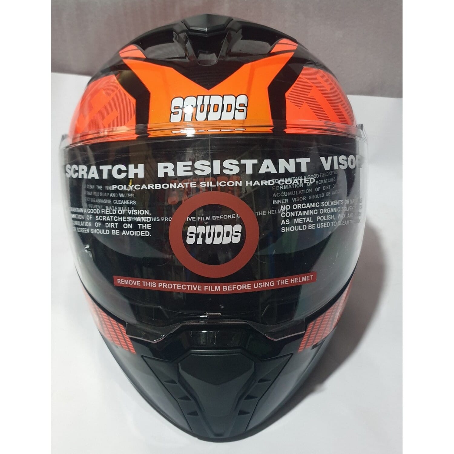 Studds Tropper Black Red Decor Double Visor Flip-up Modular Helmet