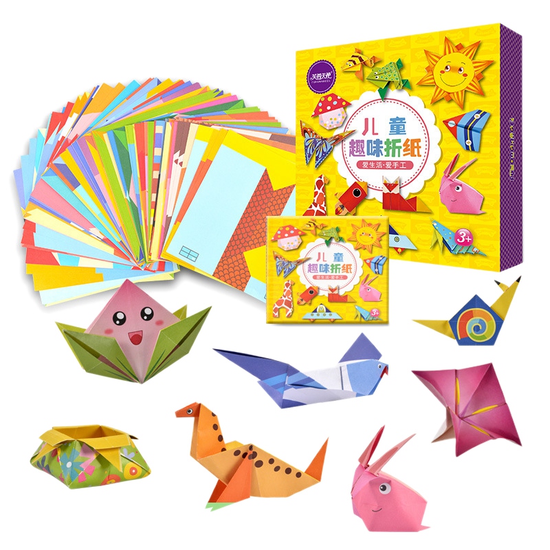 108 Pcs Cartoon Book Paper Arts and Craft DIY Handmade 3D Puzzle Animal Crafts for Kids Educational Child Toy