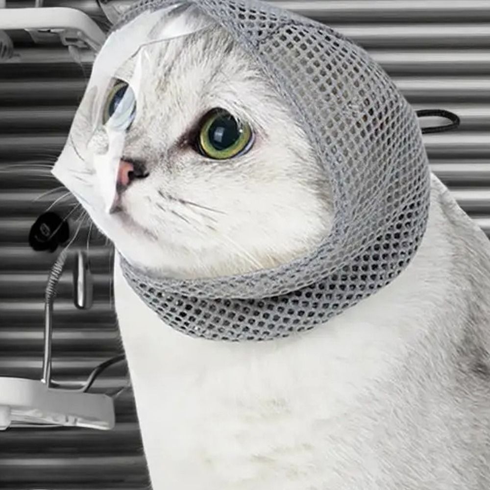 New Adjustable Cat Anti Bite Muzzles Breathable Kitten Anti-bite Headgear Cat Grooming Restraint Bags Anti Scratch Comfortably Cat Bath Grooming Supplies Pet Supplies