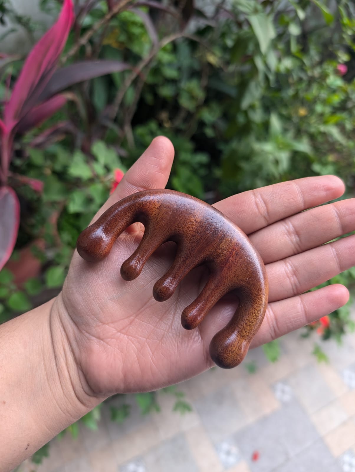 Handmade Wooden Scalp Massager , 100% Natural Green wood Wide Tooth Comb , Luxurious Hair Care And Massage Comb