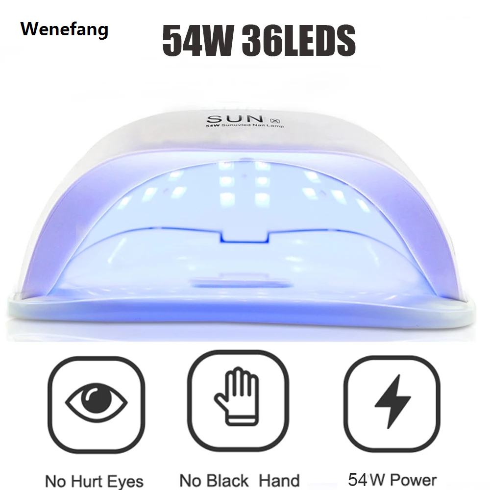 Wenefang 66 LED Professional Nail Drying Lamp with Auto Sensor Smart Drying Fashion Nail Gel Polish UV Lamp Removable Base Nail Salon Tool